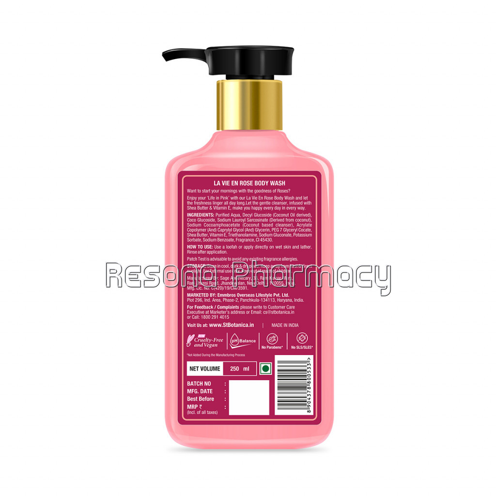 La Vie En Rose Body Wash – With Shea and Vitamin E (Shower Gel), 250 Ml