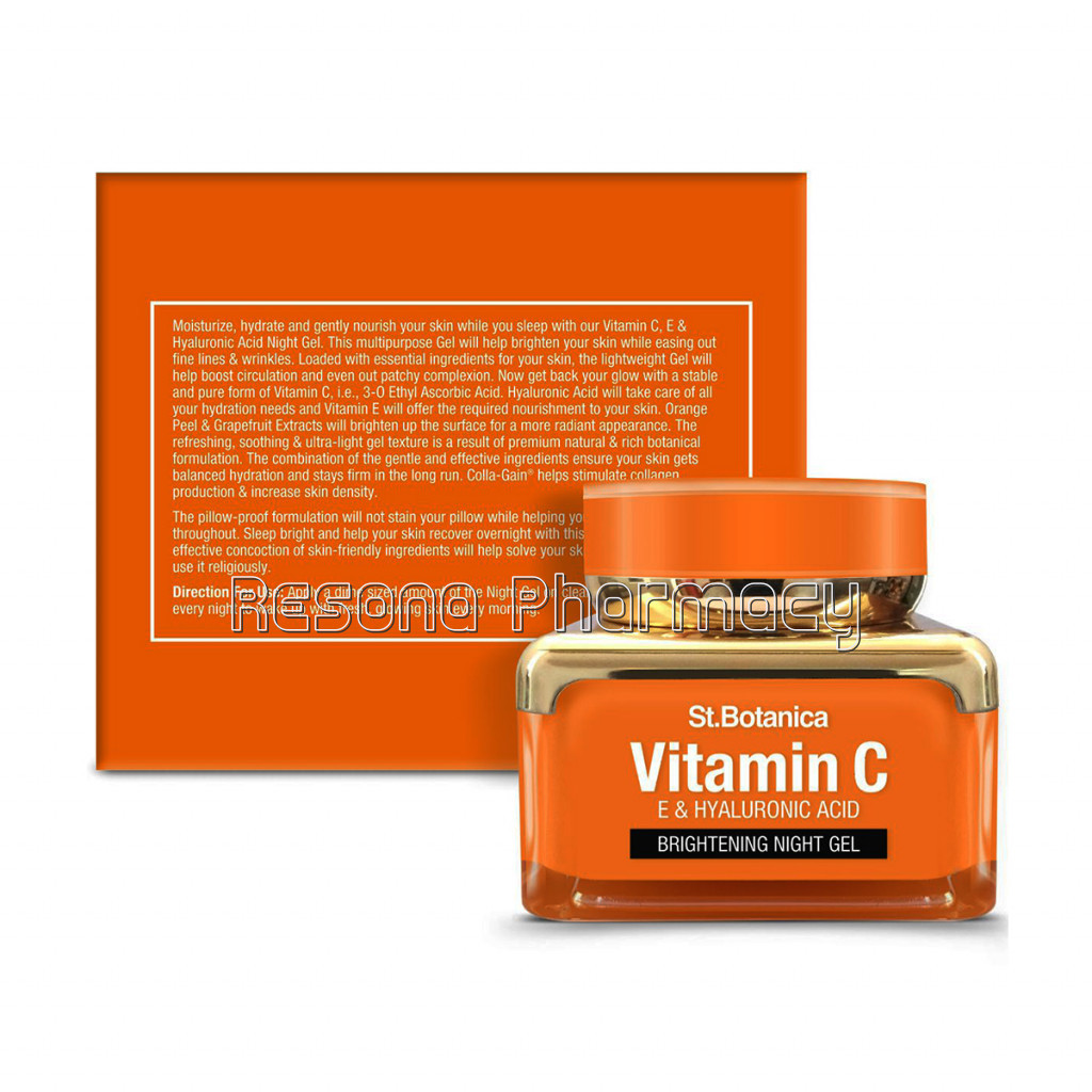 Vitamin C, E and Hyaluronic Acid Brightening Night Gel, 50 G