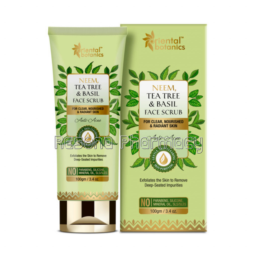 Neem, Tea Tree And Basil Anti Acne Face Scrub, 100G