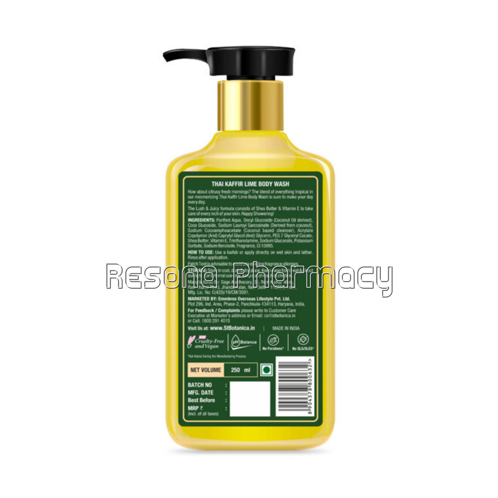 Thai Kaffir Lime Body Wash – With Shea and Vitamin E (Shower Gel), 250 Ml