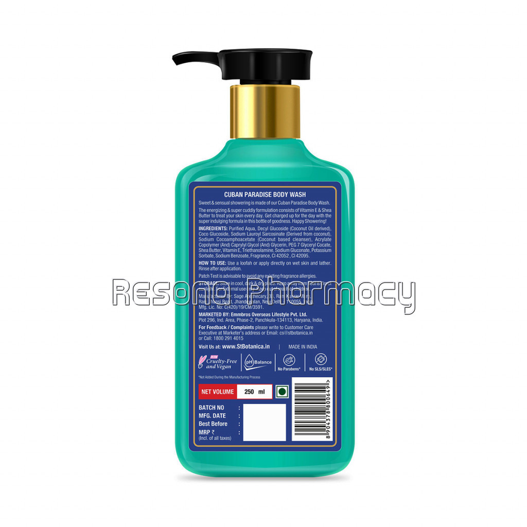 Cuban Paradise Body Wash – With Shea and Vitamin E (Shower Gel), 250 Ml