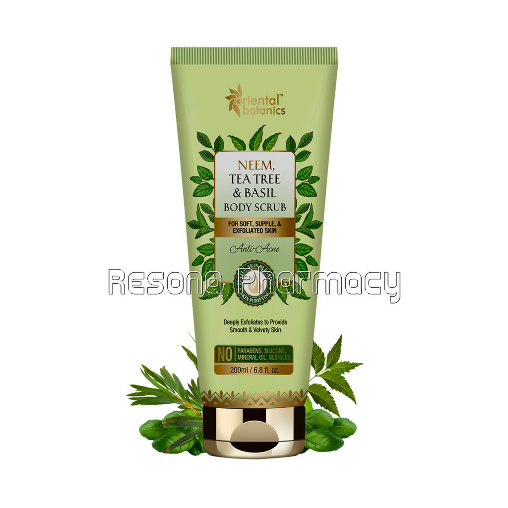 Neem, Tea Tree And Basil Anti Acne Body Scrub, 200Ml