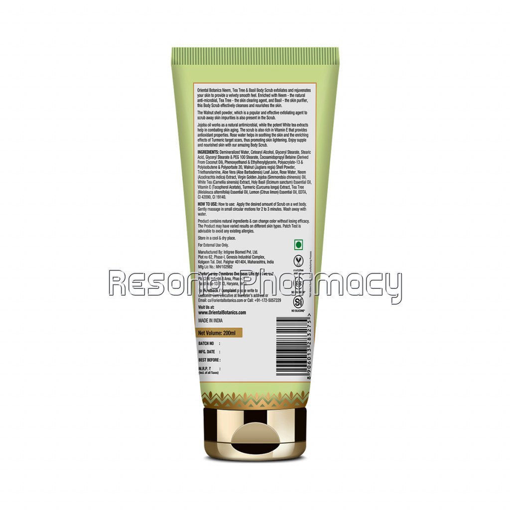 Neem, Tea Tree And Basil Anti Acne Body Scrub, 200Ml