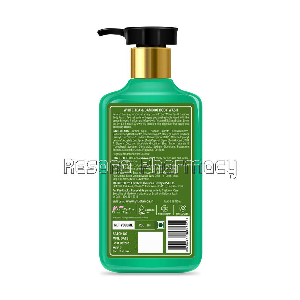 White Tea and Bamboo Body Wash – With Shea and Vitamin E (Shower Gel), 250 Ml