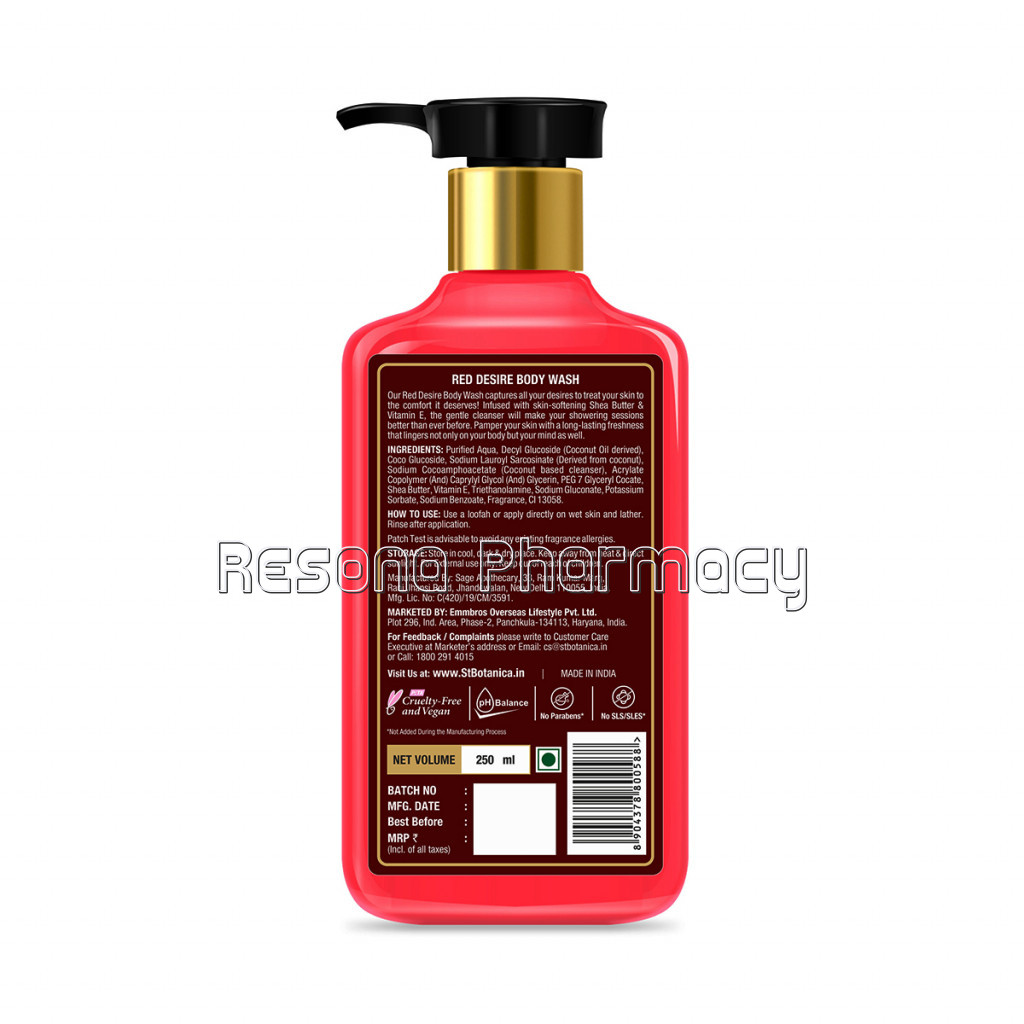 Red Desire Body Wash – With Shea and Vitamin E (Shower Gel), 250 Ml