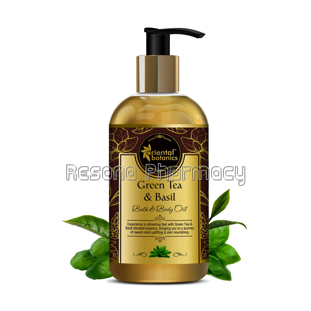 Bath and Body Oil (Green Tea and Basil), 200Ml