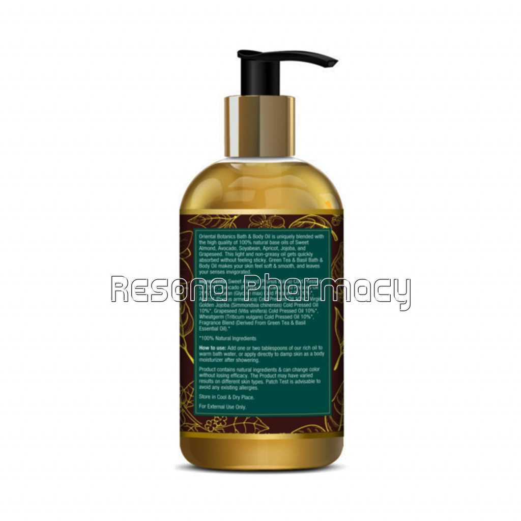 Bath and Body Oil (Green Tea and Basil), 200Ml