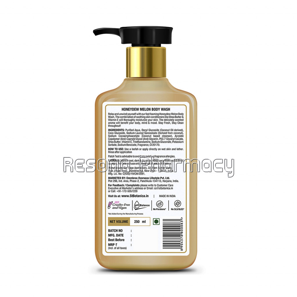 Honeydew Melon Body Wash – With Shea and Vitamin E (Shower Gel), 250 Ml