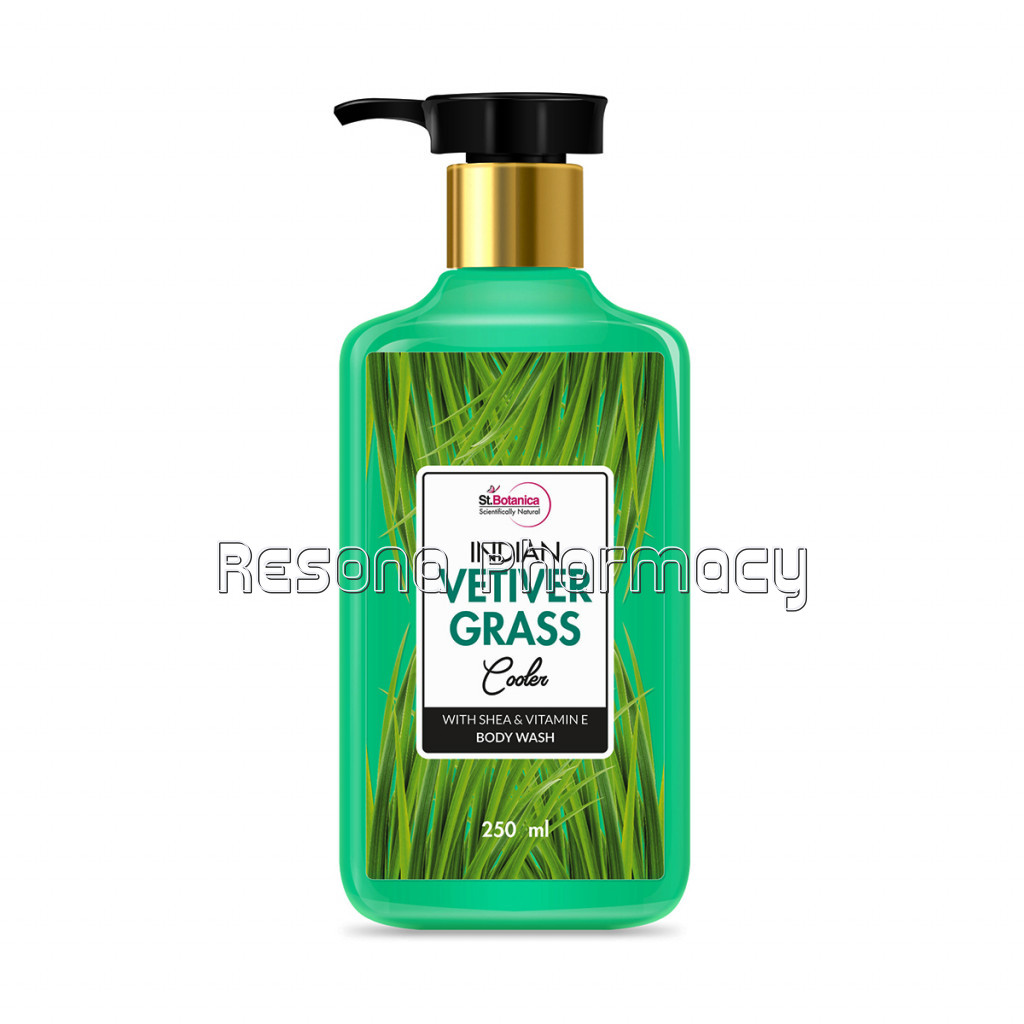 Indian Vetiver Grass Cooler Body Wash – With Shea and Vitamin E (Shower Gel), 250 Ml