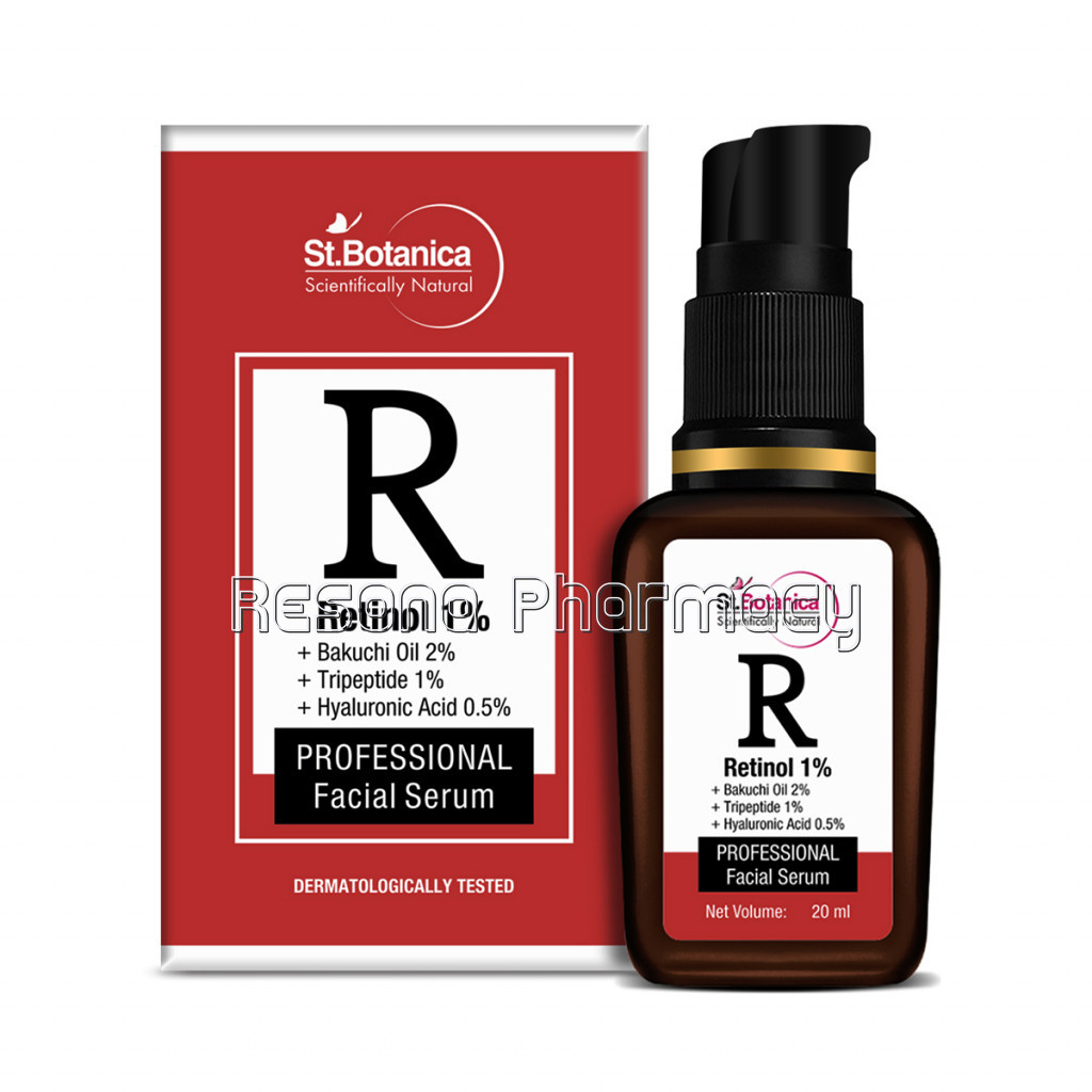 Retinol 1% Plus Bakuchi Oil 2% Plus Hyaluronic Acid 0.5% Professional Face Serum, 20Ml