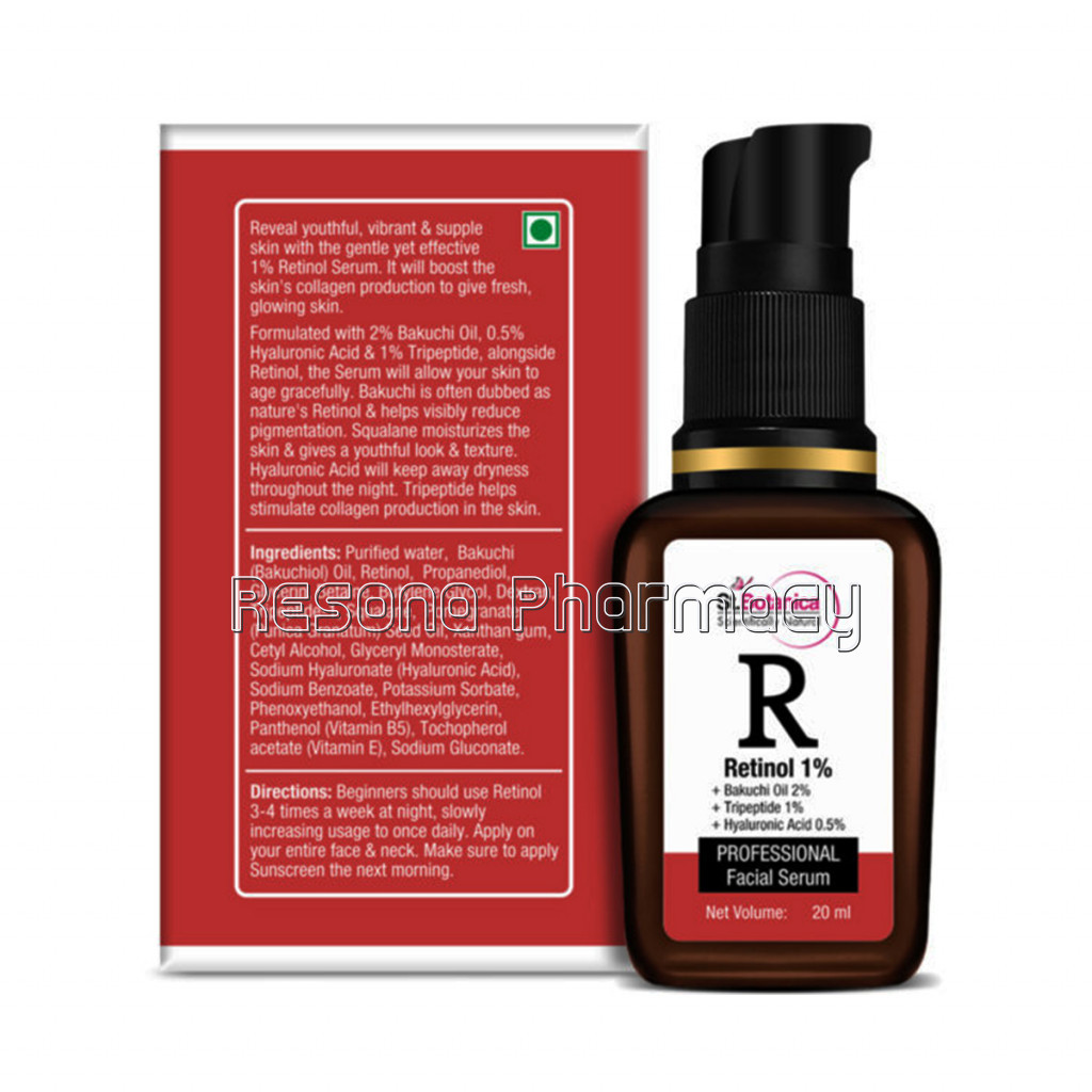 Retinol 1% Plus Bakuchi Oil 2% Plus Hyaluronic Acid 0.5% Professional Face Serum, 20Ml