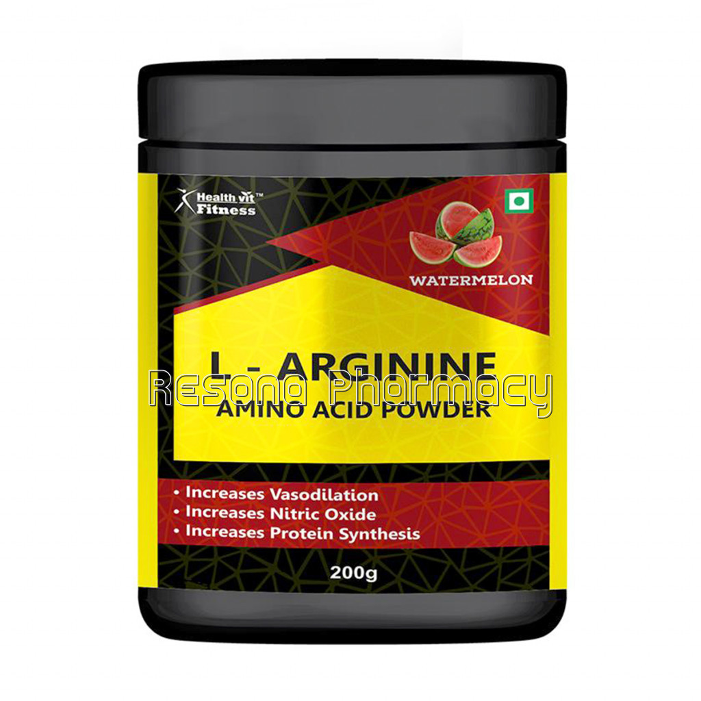 Healthvit Fitness L Arginine Amino Acid Powder 200Gm   Watermelon Flavour