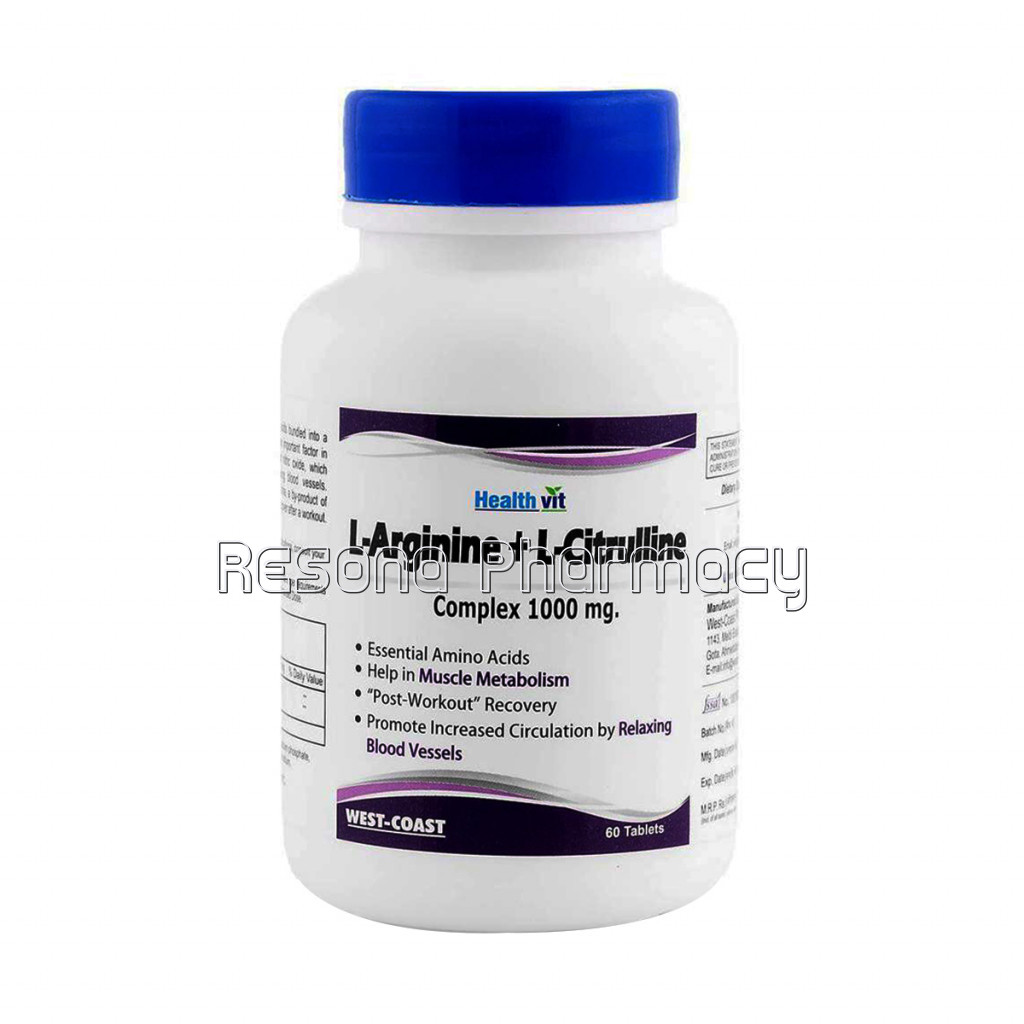 Healthvit L Arginine L Citrulline Complex 1000 Mg