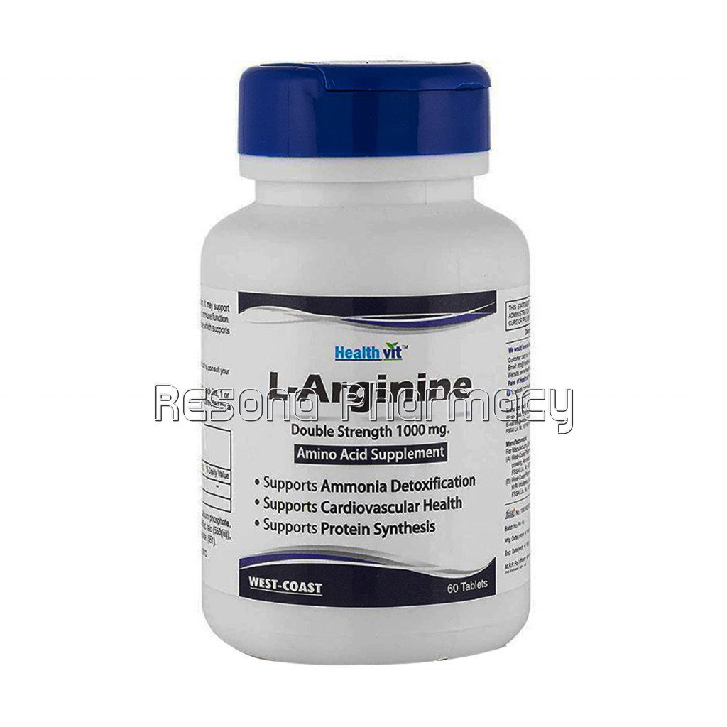 Healthvit L Arginine 1000Mg Pre Workout And Essential Amino Acid