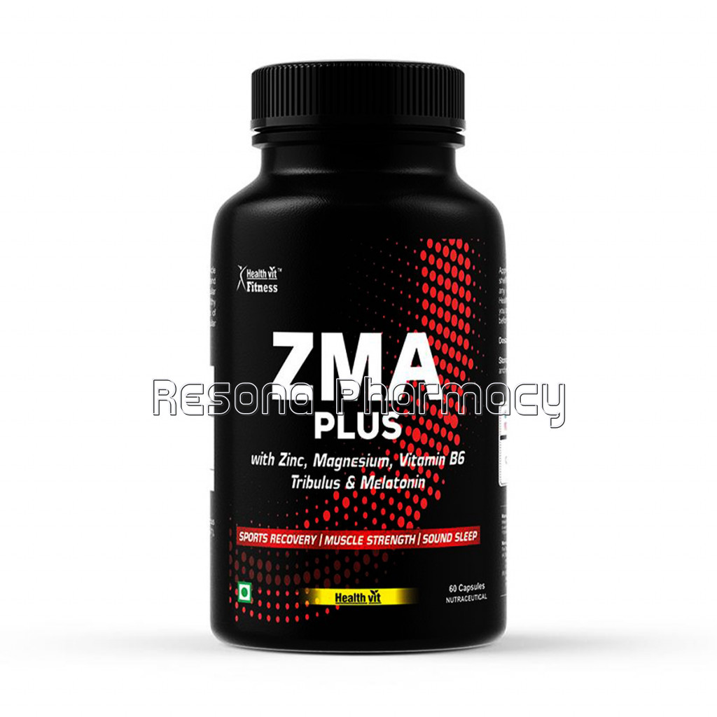 Healthvit Fitness Triple Strength Zma Plus, Sports Recovery and Sleep Support Supplement With Zinc, Magnesium, Vitamin B6, Tribulus and Melatonin