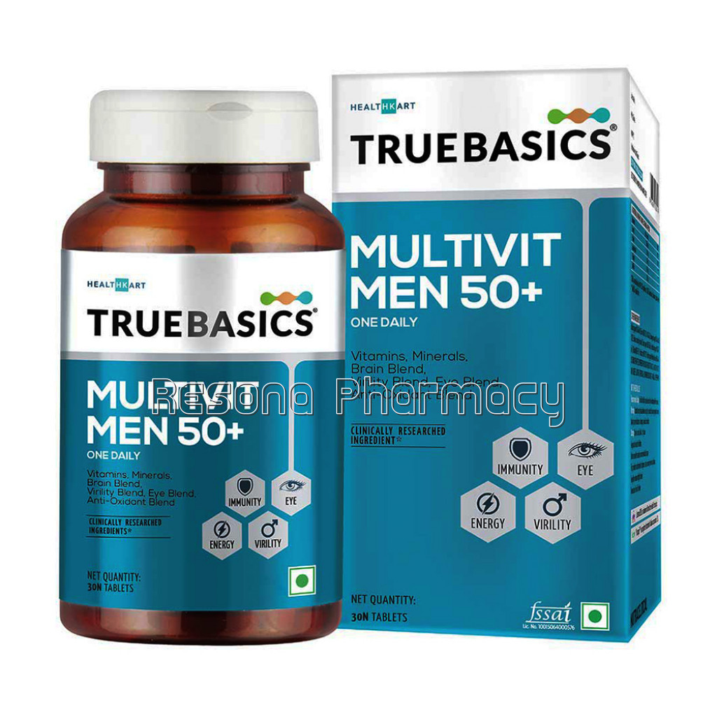 Truebasics Multivit Men 50Plus One Daily Multivitamin, 30 Tablet(S), Unflavoured