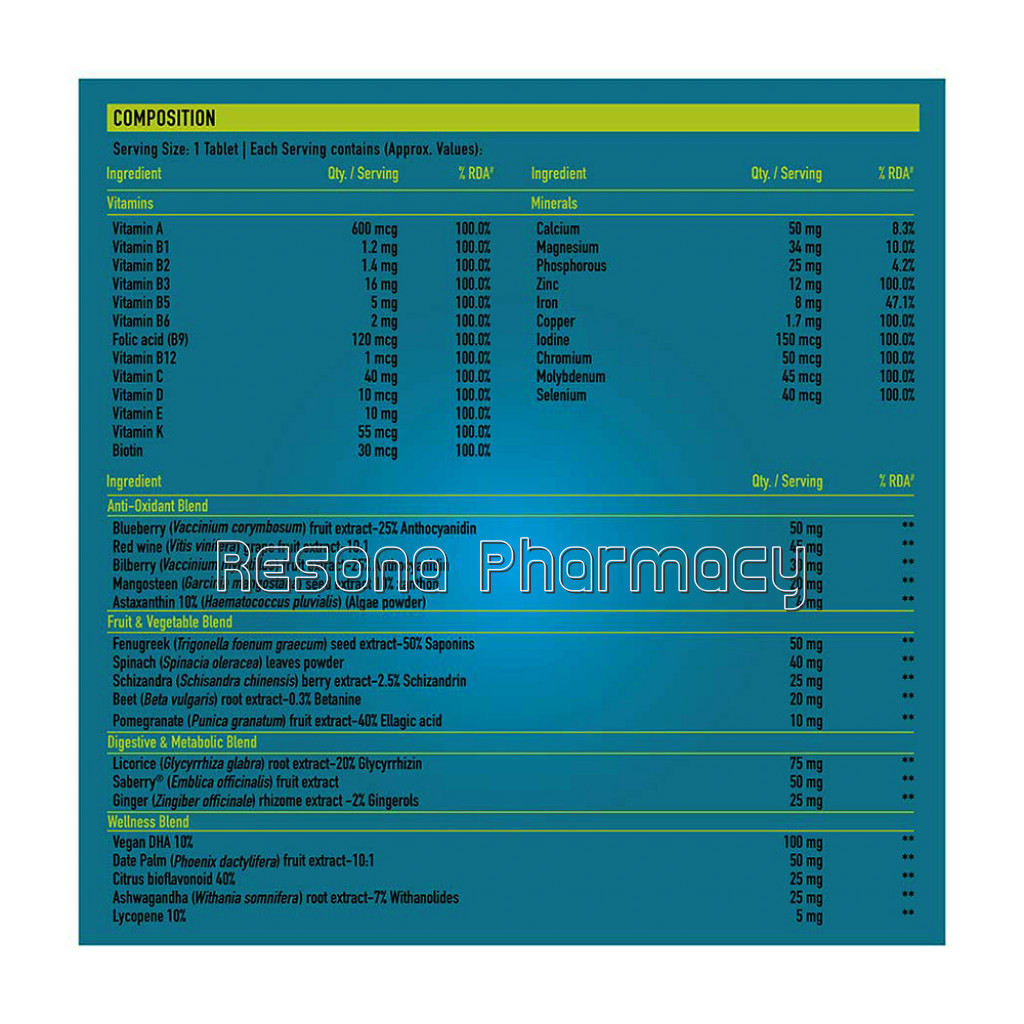 Truebasics Multivit Greens For Vegans, 90 Tablet(S), Unflavoured