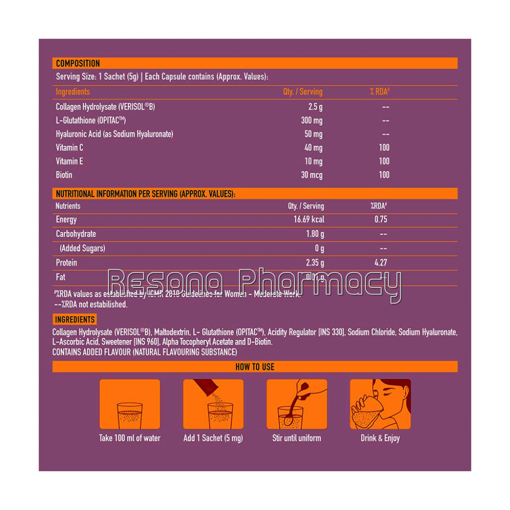 Truebasics Collagen Beauty, 30 Piece(S)/Pack, Orange