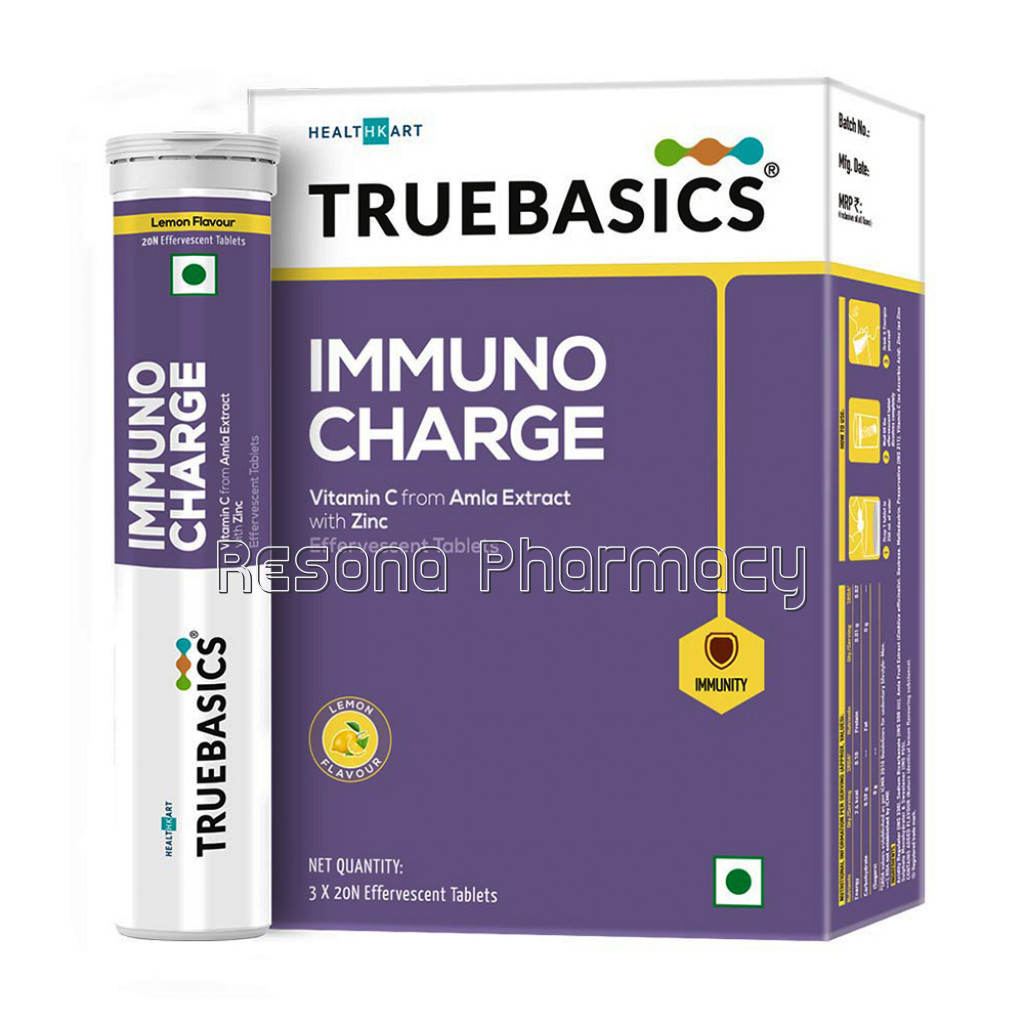 Truebasics Immuno Charge Amla, 60 Tablet(S), Lemon