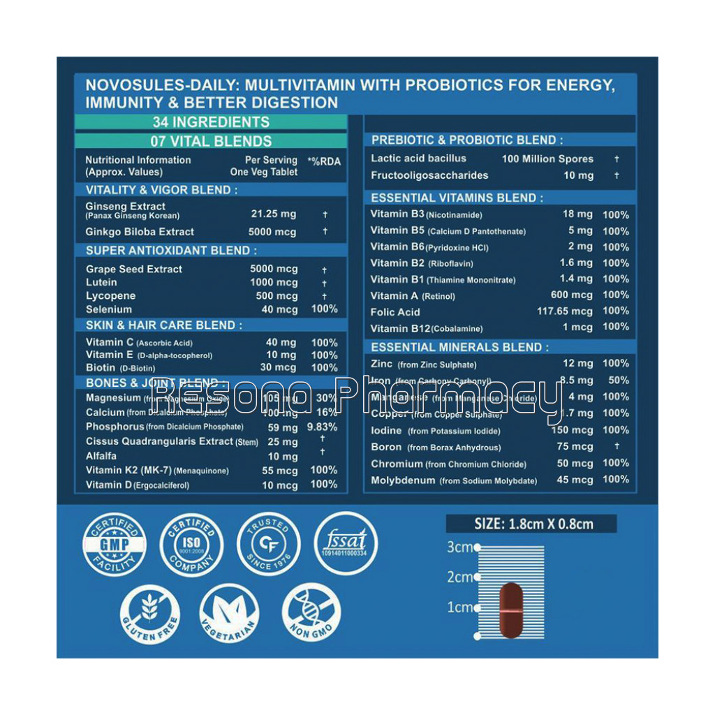 Cf Multivitamin For Men and Women With 34 Ingredients   180 Tablets