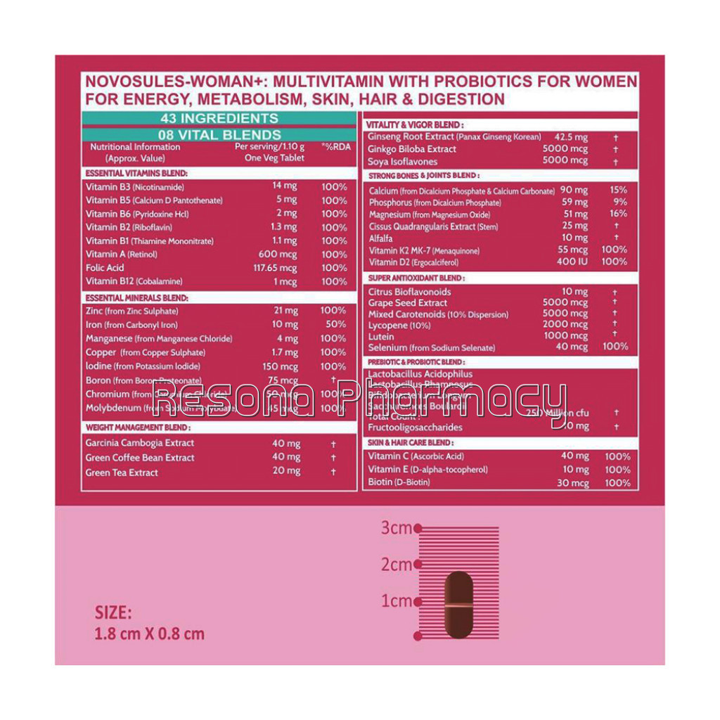 Cf Multivitamins For Women Supplement   43 Ingredients  100 Tablets