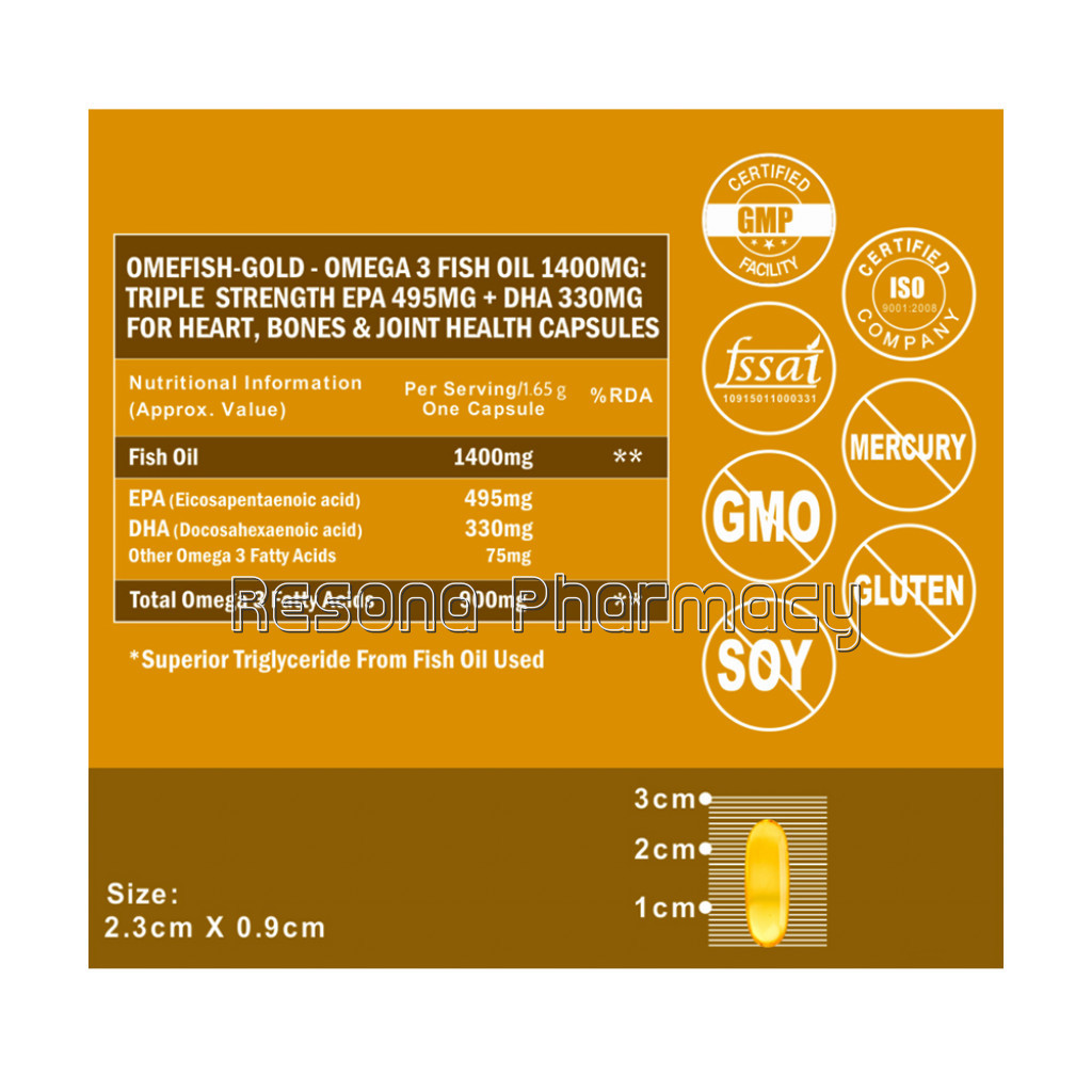 Cf Triple Strength Omega 3 Fish Oil 1400Mg Supplement – 90 Capsules