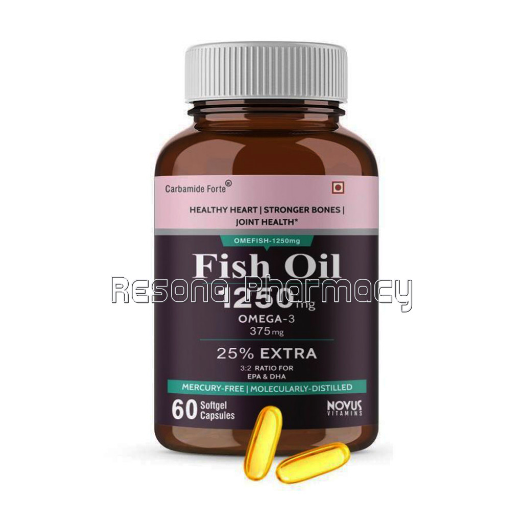 Cf Omega 3 Fish Oil 1250Mg Supplement| 25% Extra – 60 Capsules