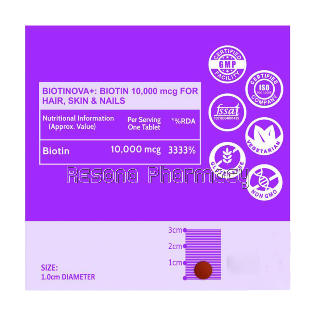 Cf High Potency Biotin 10000Mcg For Hair Growth – 60 Veg Tablets