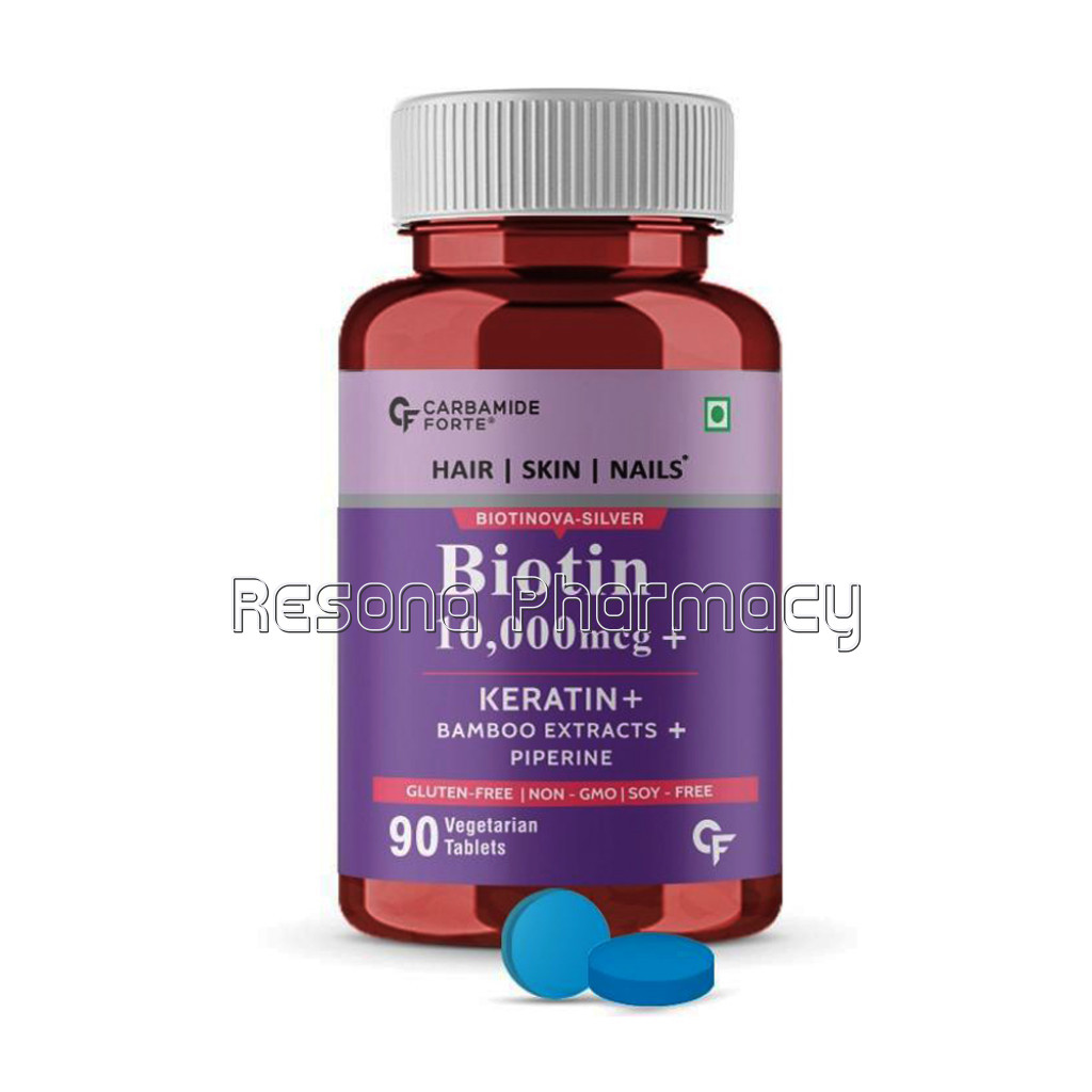 Cf Biotin 10000Mcg With Keratin and Bamboo Extract Tablets For Hair Growth For Women and Men – 90 Veg Tablets