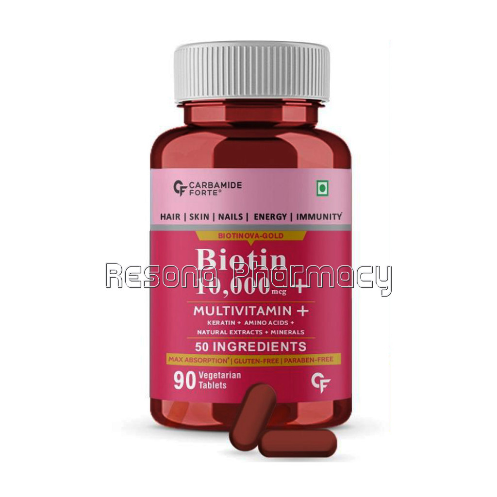 Cf Biotin 10000Mcg With Multivitamin, Keratin and Bamboo Extract Tablets For Hair Growth For Women and Men  90 Tablets