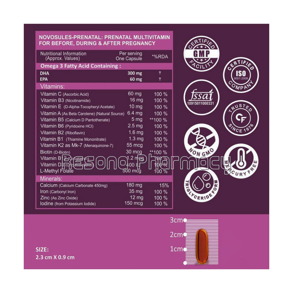 Cf Prenatal Multivitamin For Pregnancy With Dha – 60 Capsules