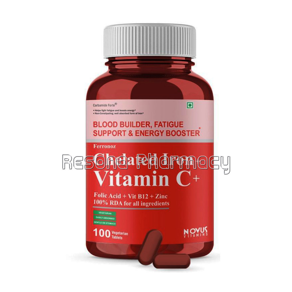 Cf Chelated Iron With Vitamin C, B12, Folic Acid and Zn – 100 Tablets