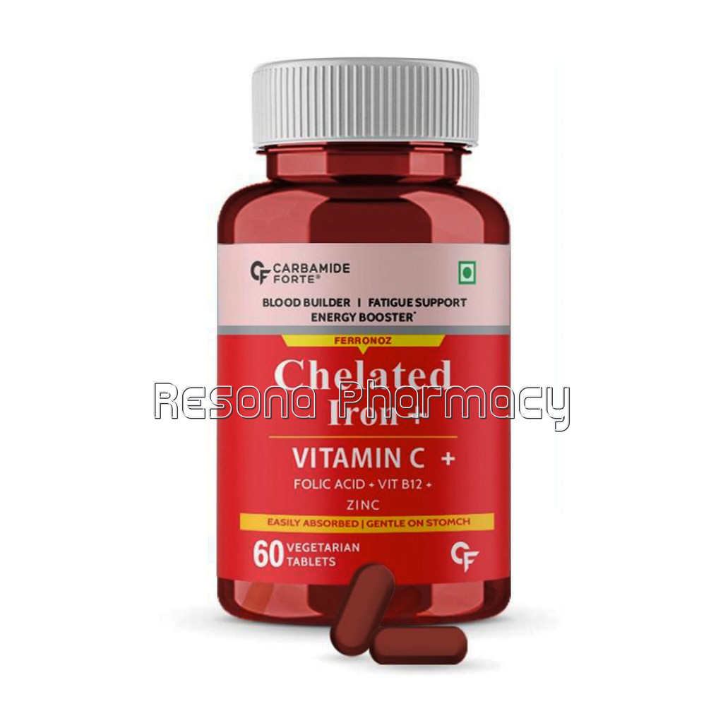 Cf Chelated Iron Tablets For Women and Men With Vitamin C   60 Tablets