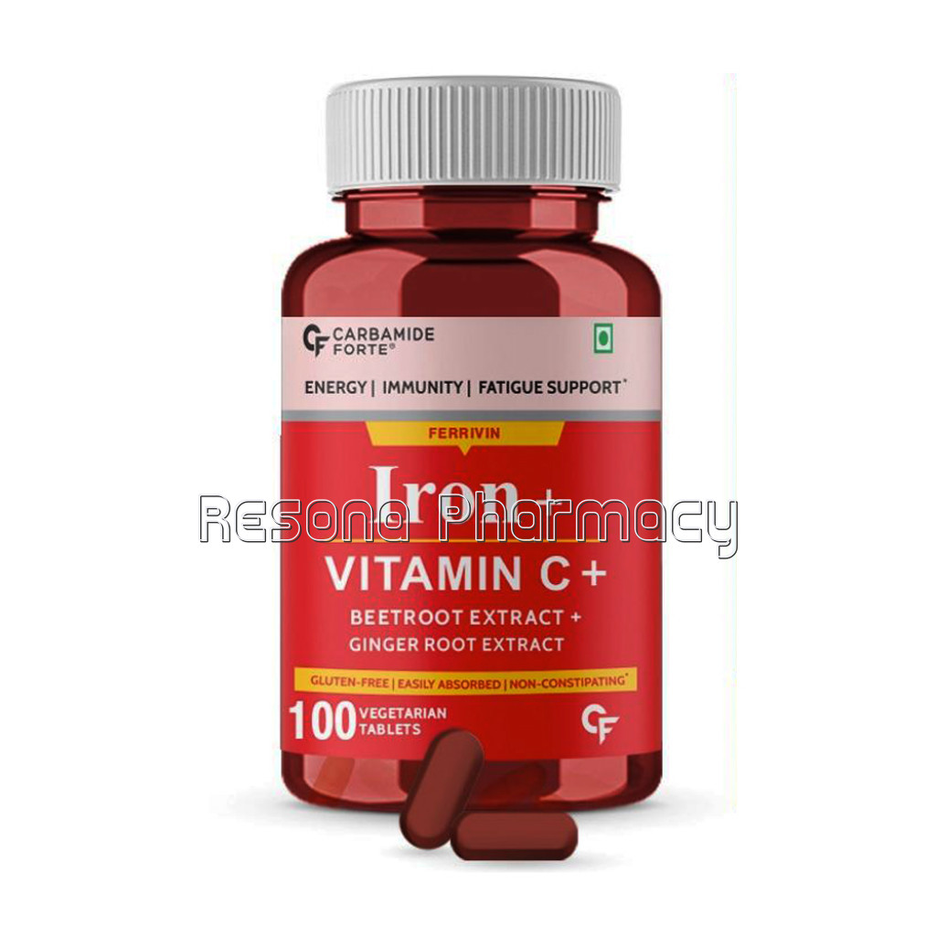 Cf Iron Plus Vitamin C Plus Folic Acid Supplement | Fast Acting – 100 Tablets