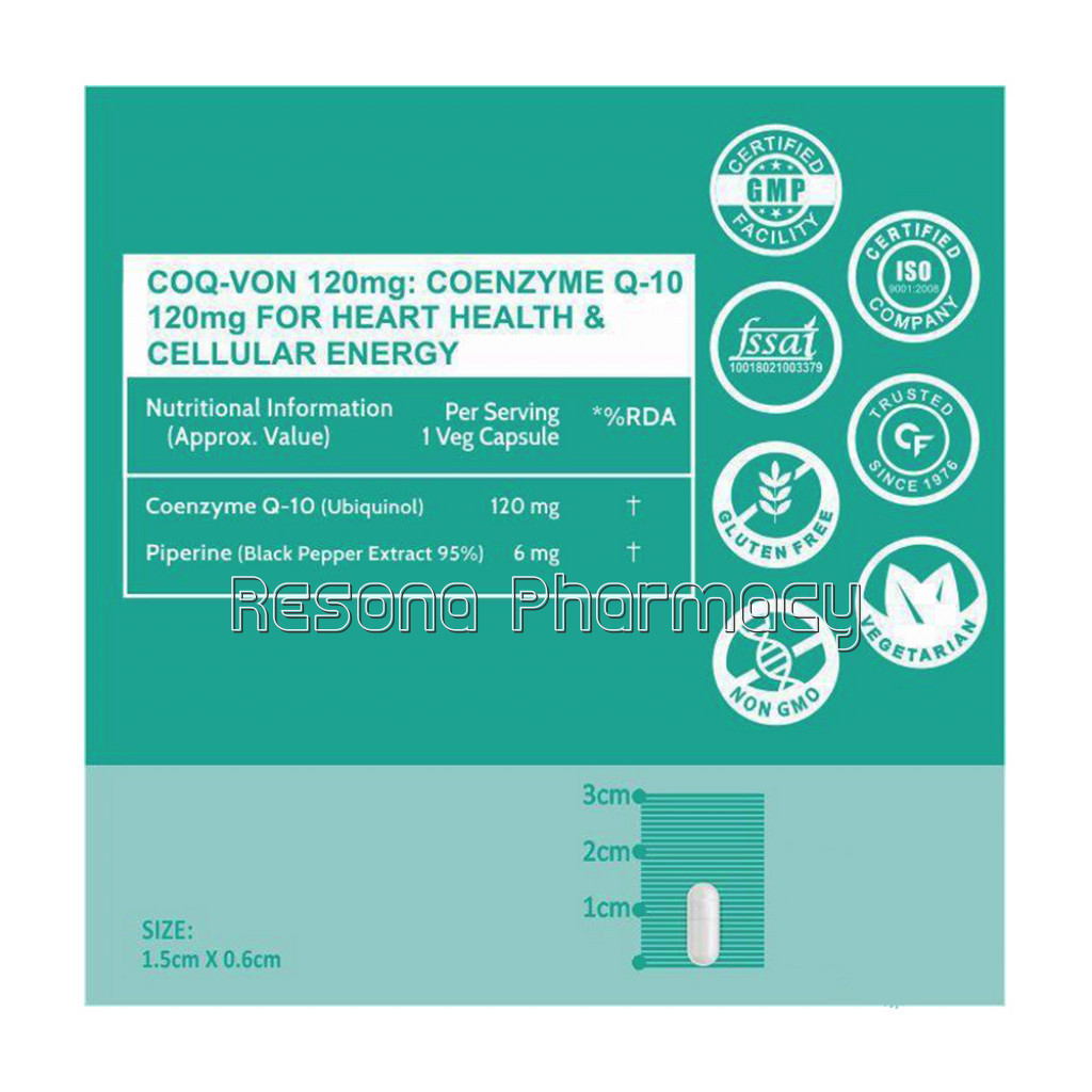 Cf Coenzyme Q10 (Coq10) 120Mg With Piperine 6Mg – 60 Capsules