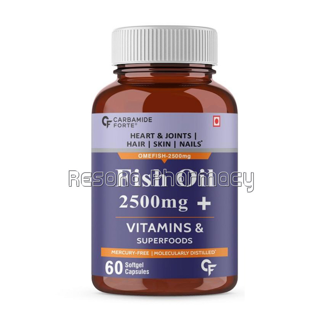 Cf Omega 3 Fish Oil 2500Mg (Omega 3 1500 Mg; 900 Mg Epa; And 600 Mg Dha Per Serving) With Biotin, Vitamin D, Vitamin K2 Mk7, Bone, Joint, Hair and Skin Blend Supplement – 60 Capsules