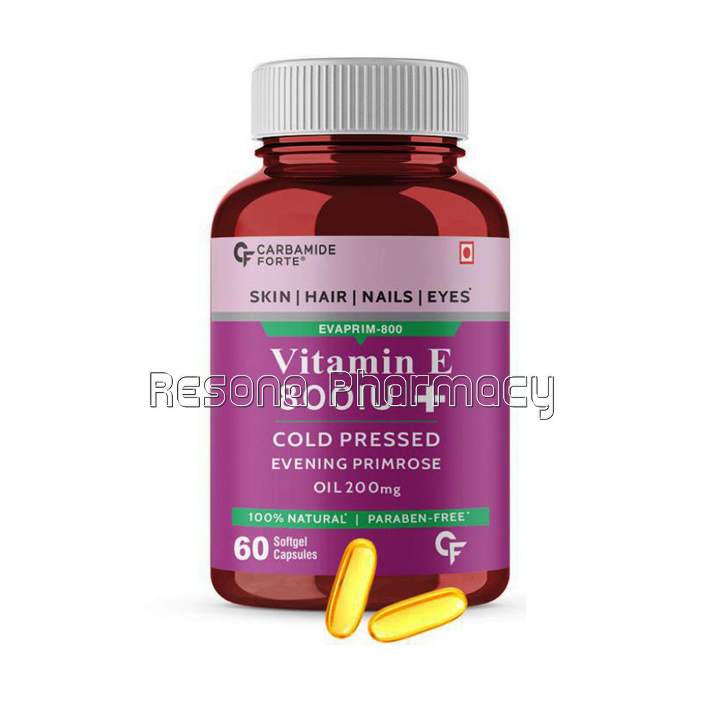 Cf Vitamin E 800 Iu Oil Plus Evening Primrose Oil Capsules For Face and Hair  60 Capsules