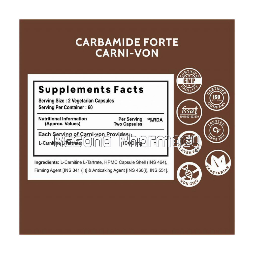 Cf L Carnitine L Tartrate 1000Mg Per Serving – 120 Veg Capsules