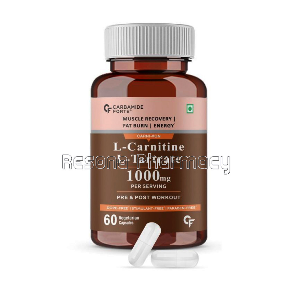 Cf L Carnitine L Tartrate 1000Mg Per Serving | Weight Loss, Fat Burner, Muscle Recovery, Pre and Post Workout Supplement – 60 Veg Capsules