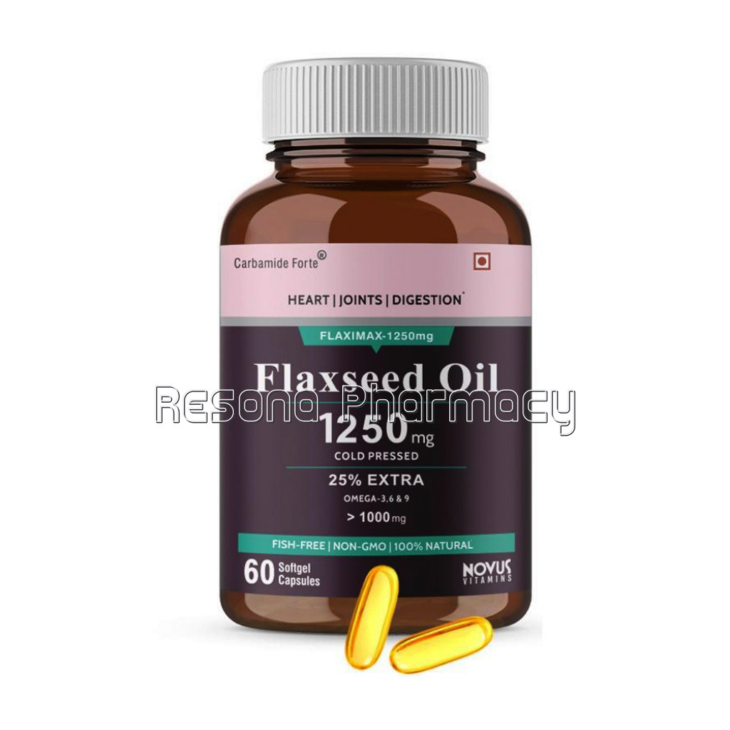 Cf Cold Pressed Organic Flax Seed Oil 1250Mg Supplement – 60 Capsules