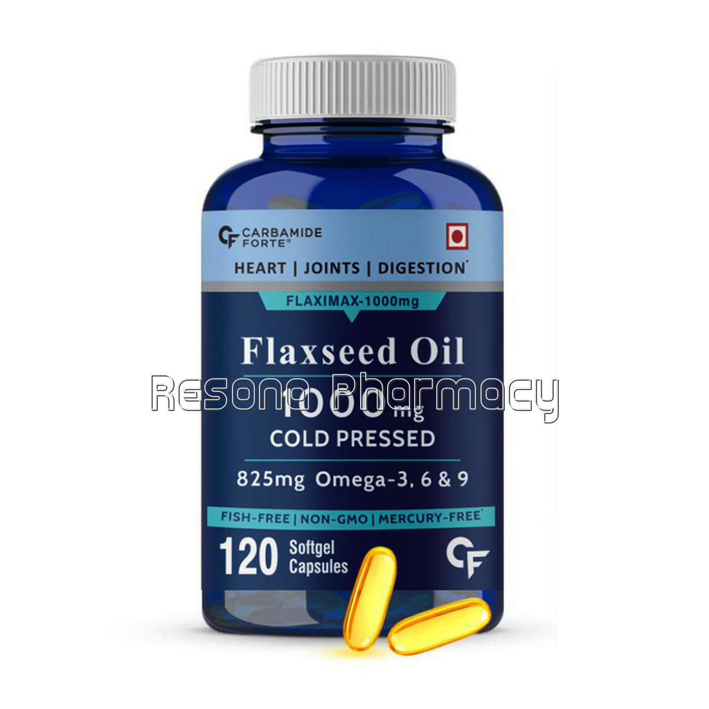 Cf Cold Pressed Organic Flaxseed Oil 1000Mg Supplement – 120 Capsules
