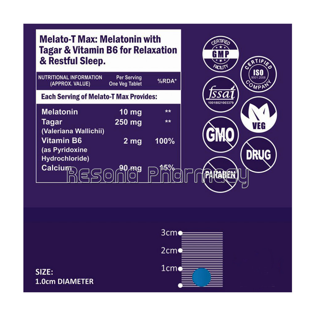 Cf Melatonin 10Mg With Tagara 250Mg Sleeping Aid – 60 Veg Tablets