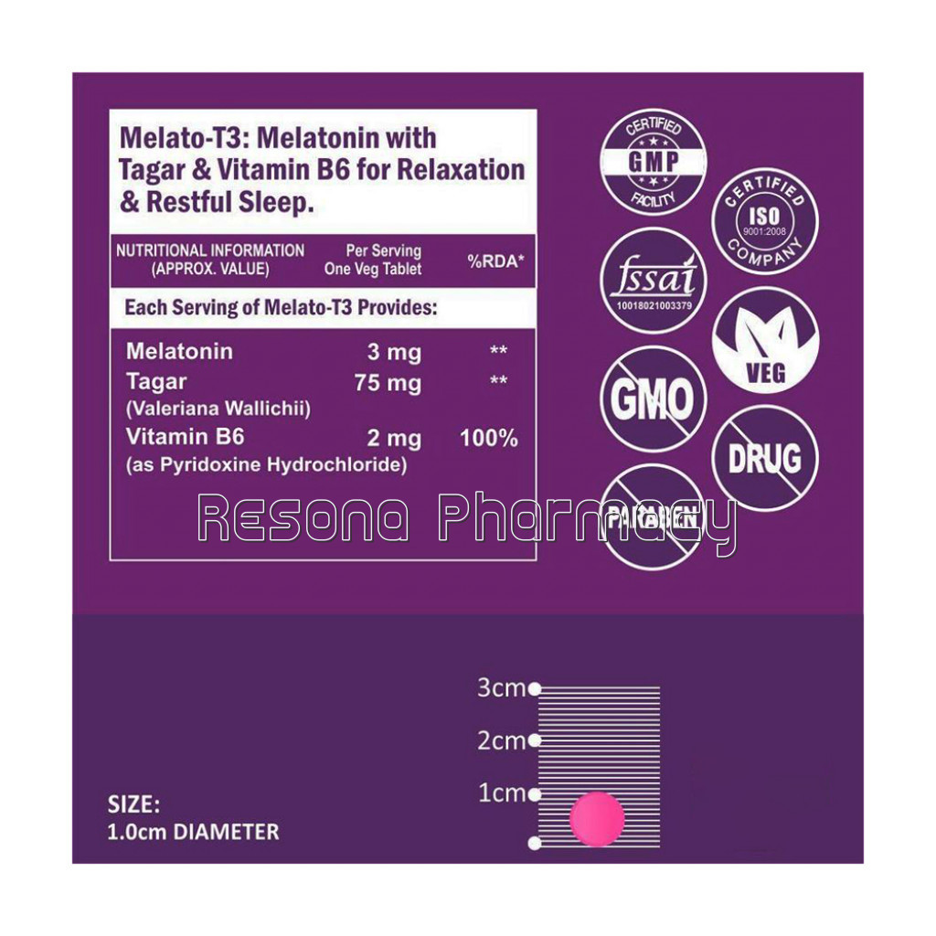 Cf Melatonin 3Mg With Tagara 75Mg Sleeping Aid Pills – 90 Tablets