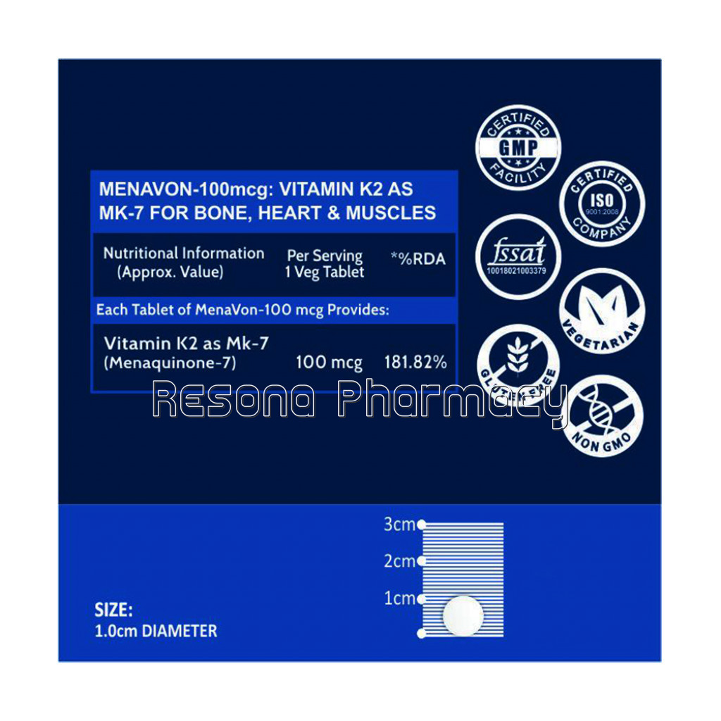 Cf Vitamin K2 Mk7 100Mcg – Vitamin K27 From Denmark – 120 Tablets