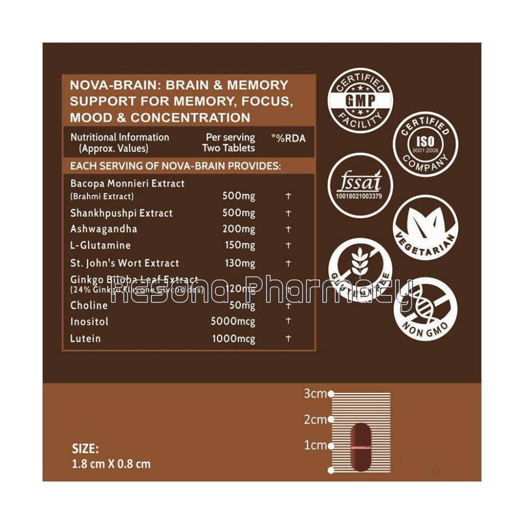 Cf Brain Support Supplement With Brahmi Bacopa Monnieri, Ginkgo Biloba With Ashwagandha and Shankpushpi – 120 Veg Tablets