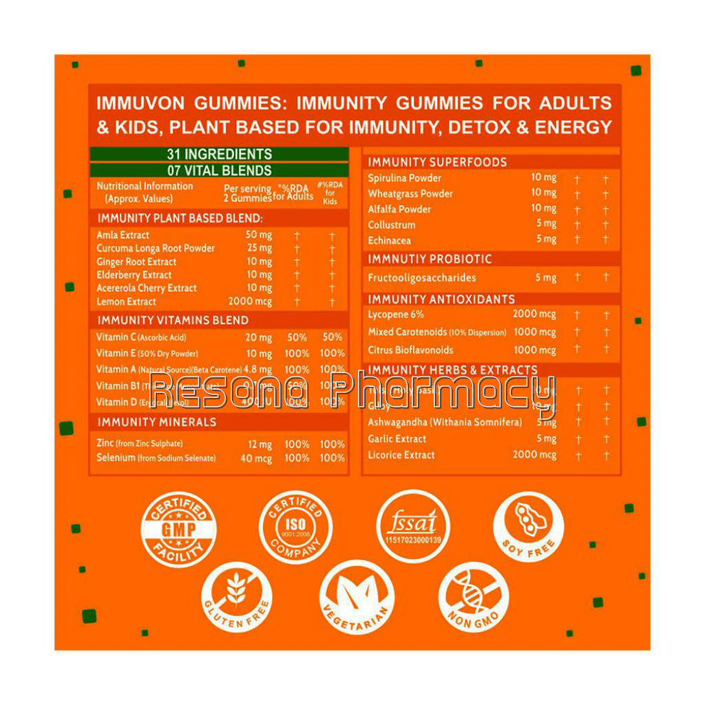Cf Vitamin C Immunity Booster Gummies For Adults And Kids   60 Gummies