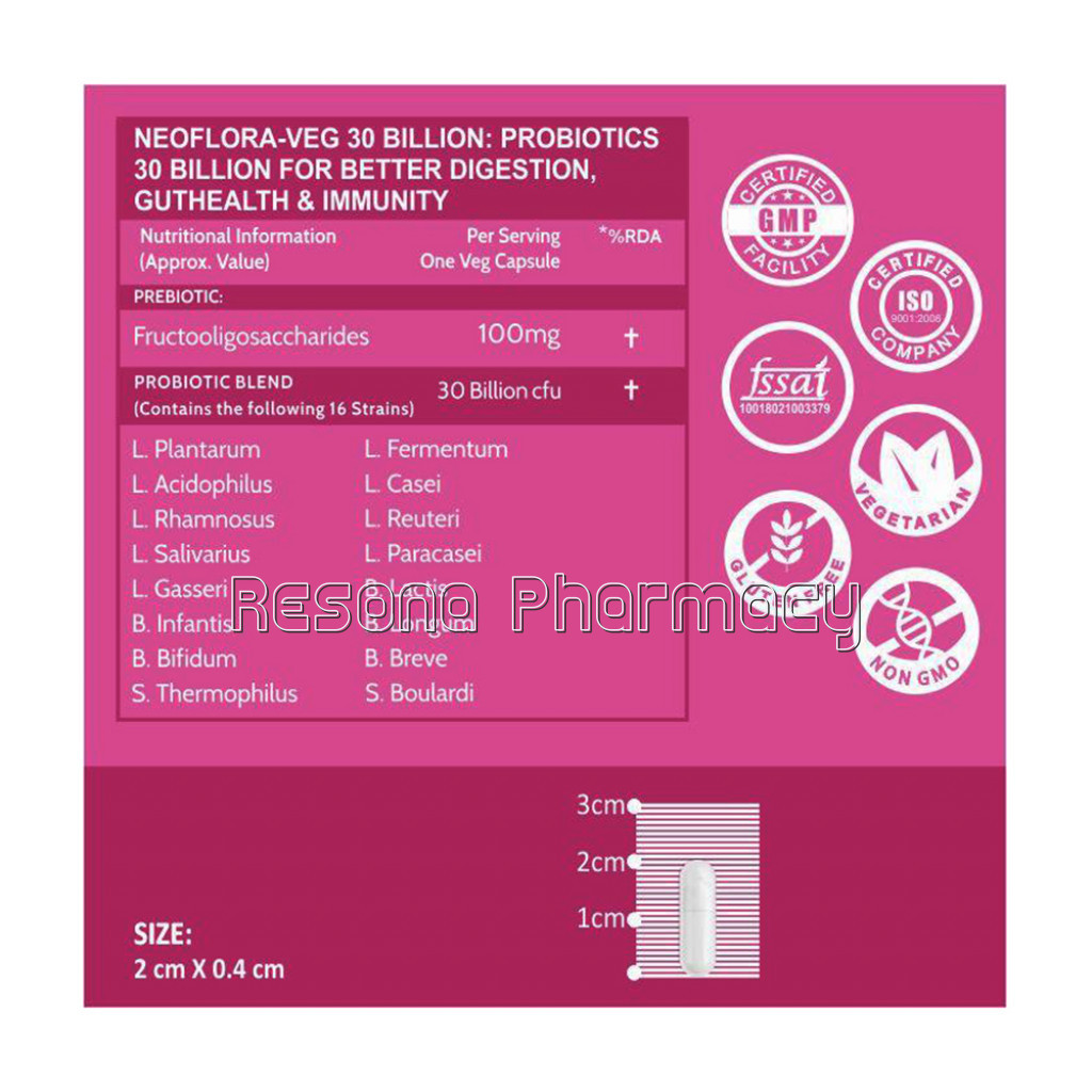 Cf Probiotics Supplement 30 Billion, 16 Strains   60 Veg Capsules