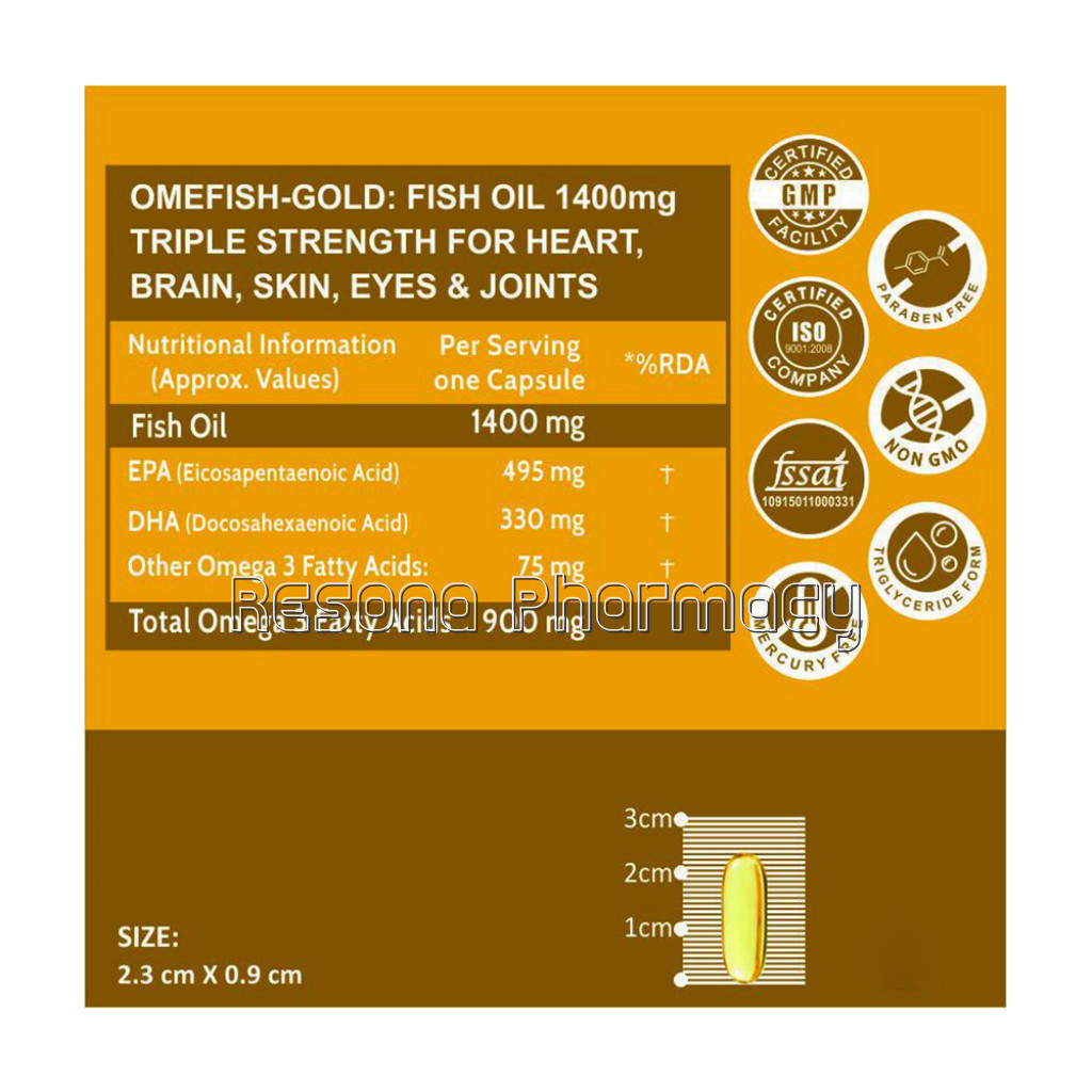 Cf Triple Strength Omega 3 Fish Oil 1400Mg Supplement – 60 Capsules