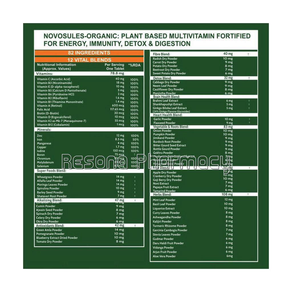 Cf Organic Multivitamin Supplements For Men and Women With Superfoods Advantage and 82 Ingredients   60 Tablets