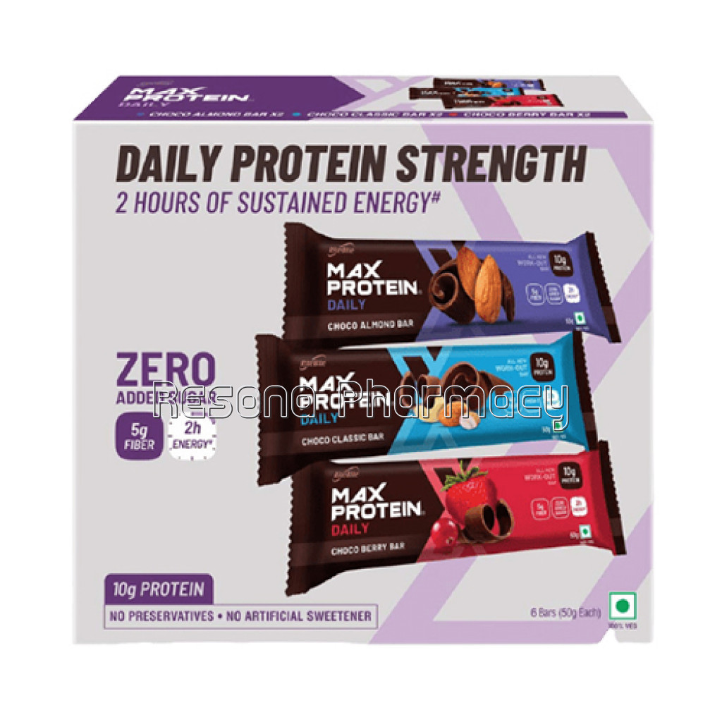 Max Protein Daily Variety Bars   Pack Of 6